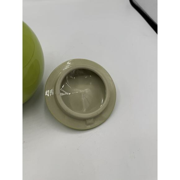 Green Ceramic Apple Shaped Canister 5in Tall - Picture 5 of 7